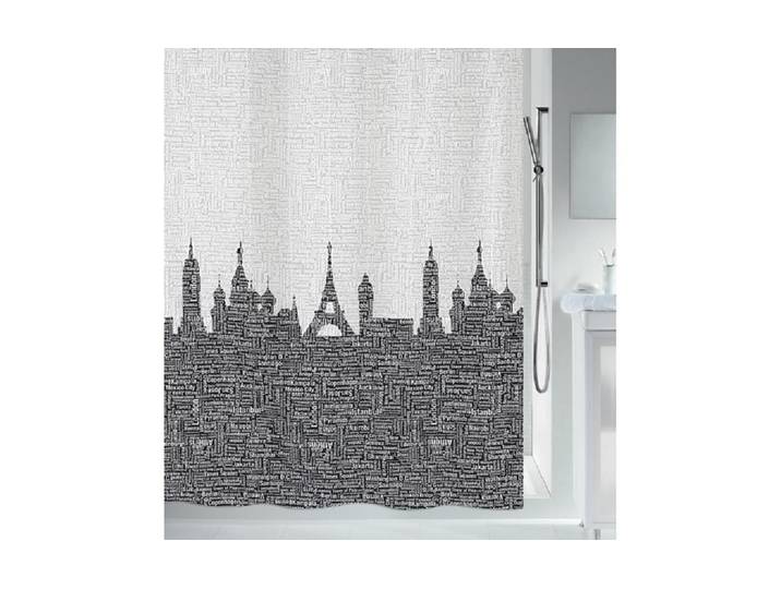Duschvorhang SPIRELLA Urban 180 x 180 cm , grau (grau, schwarz), B:180cm H:180cm, Polyester, Duschvorhänge, Duschvorhang