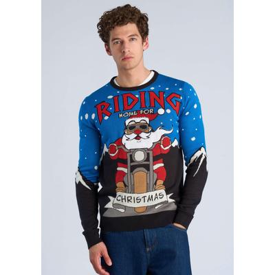 Strickpullover LINDBERGH "Strickpullover Relaxed Fit", Herren, Gr. XXL, schwarz, Obermaterial: 100% Polyacryl, Rundhals, Pullover Strickpullover