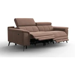 SOFA RELAX FIERO 3-Sitzer, Brauner Veloursstoff