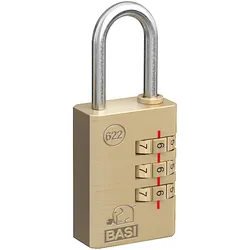 BASI 6220-2000 Kofferschloss KS 622 Messing 20mm Vorhangschloss Zahlenkombination