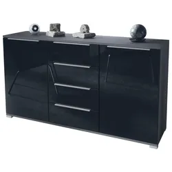 SIDEBOARD Linio Schwarz Hochglanz