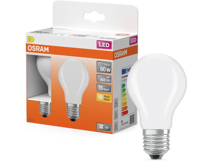 OSRAM LED-Leuchtmittel LED-Lampe Star Kolbenform A60 , Energieeffizienz: D, weiß, L:10,5cm Ø:6cm, Leuchtmittel, LED-Leuchtmittel