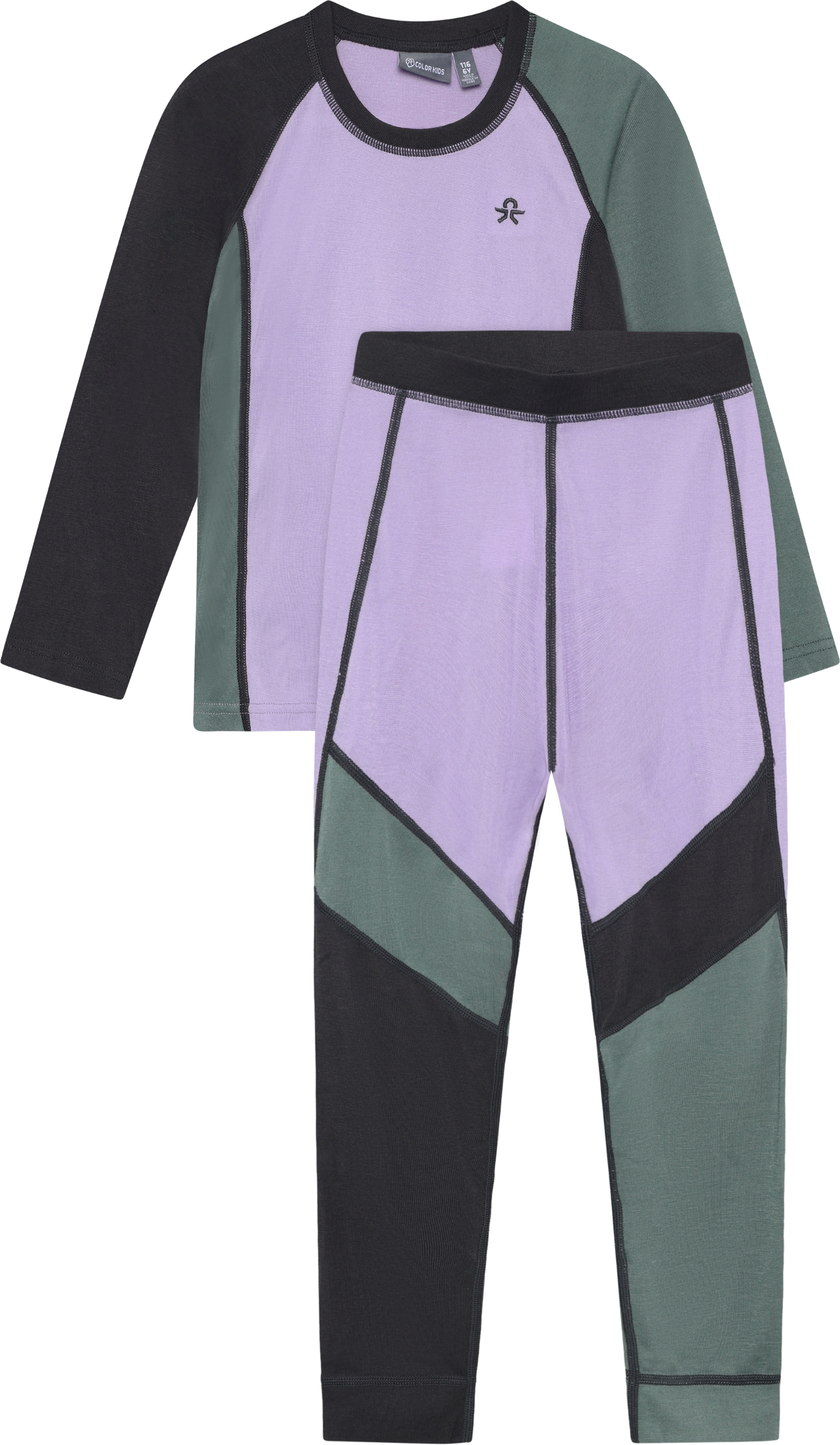 Color Kids Kid´s Ski Underwear - Colorblock Purple Rose 104