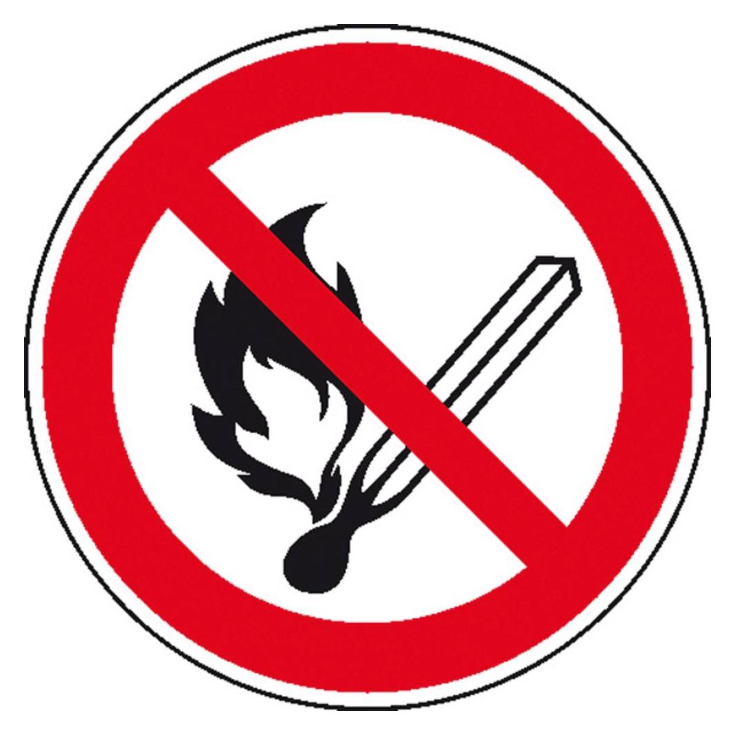 SafetyMarking Verbotsschild Keine offene Flamme Feuer offene Zündquelle und en verboten (38.0812)