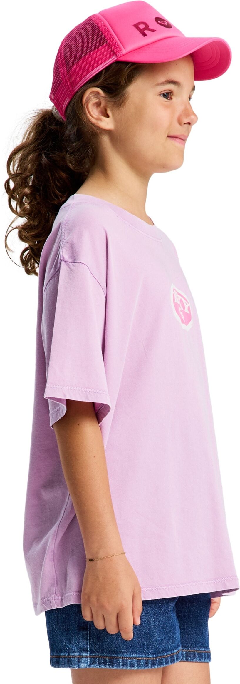 T-Shirt ROXY "EVEOVERSIZE WASHED", Mädchen, Gr. 12 (146/152), rosa (crocus petal), Single Jersey, Obermaterial: 100% Baumwolle, Shirts T-Shirt, für Kinder und Jugendliche geeignet, Single-Jersey-Material