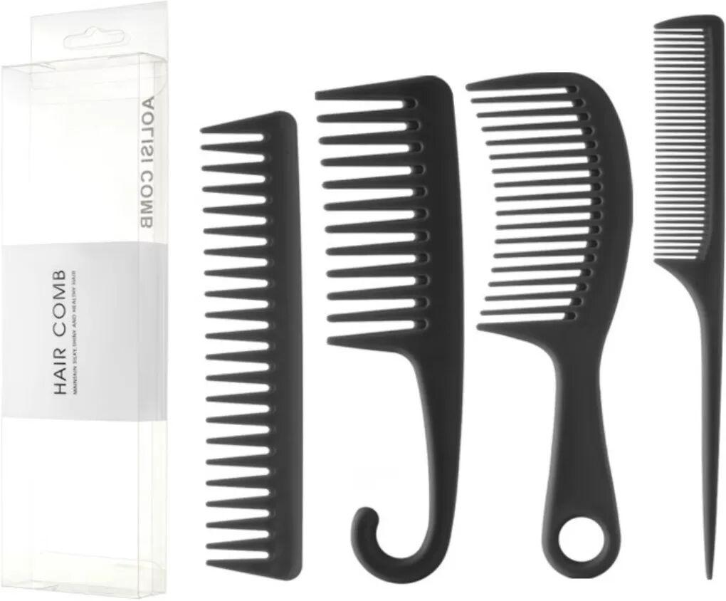 INF Set de 4 Peignes en Plastique Portables compatible with Styling Léger, Crêpage, Sectionnement et Peigne Large pour Maison