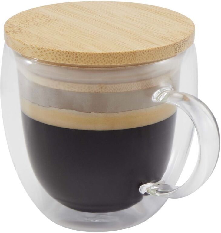 Gobelet isotherme personnalisable 250 ml en verre Lenora translucide