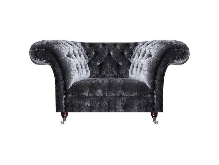 JVmoebel Chesterfield-Sessel Eleganter grauer Sessel mit edlem Polster für stilvolles Wohnen (1-St., Sessel), Made in Europa