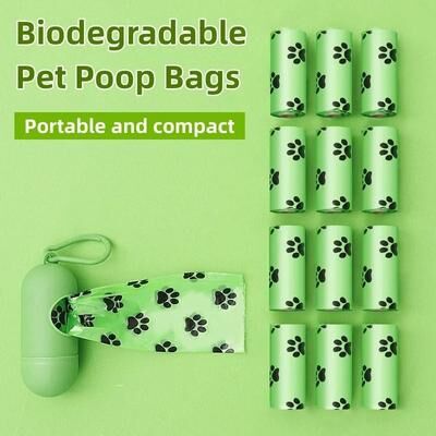 Uplift Picks Biodegradable Dog Poop Bags Bulk Scented Pet Waste Bags 4 Rolls   Printed