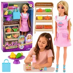 Anlily Puppen-Zubehörset für Gemüse- und Obstverkäuferladen
