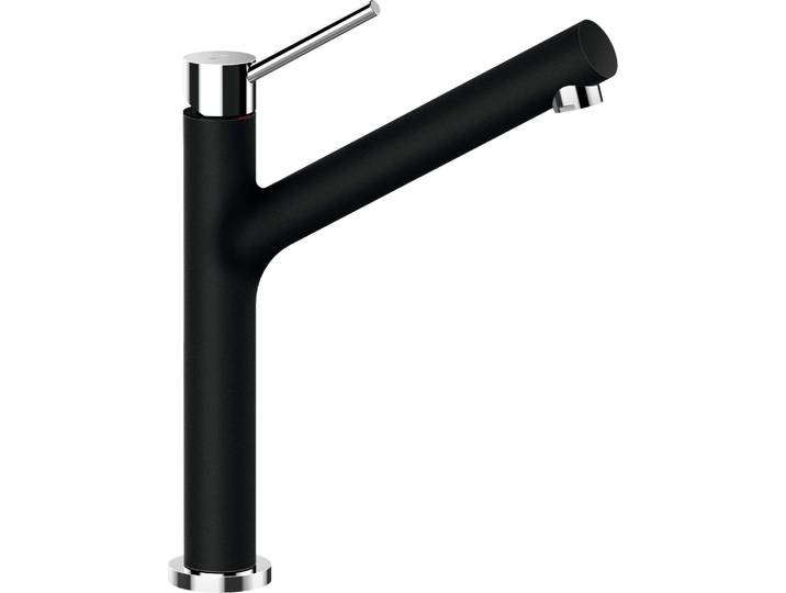 Küchenarmatur SCHOCK DION FA , schwarz (puro), B:19,4cm H:29,3cm Ø:5cm, Messing, Armaturen, Küchenarmatur, Festauslauf, Schwenkbereich 120
