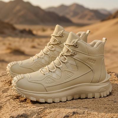 LightInthebox Men's Olive Green Tactical Hiking Boots, Chunky Grip Military Style Outdoor Shoes for Adventurers, Trekking and Camping