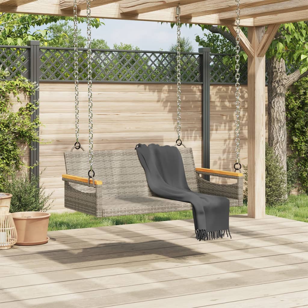vidaXL Balancelle gris 109x62x40 cm résine tressée