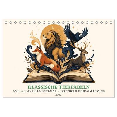 Klassische Tierfabeln (Tischkalender 2027 DIN A5 quer), CALVENDO Monatskalender