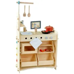 HABA 2011830001 Creative Play 3 in 1 - Spielküche, Kaufladen & Werkstatt für Kinder
