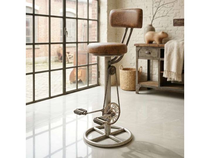 Tabouret de bar à pédales avec dossier