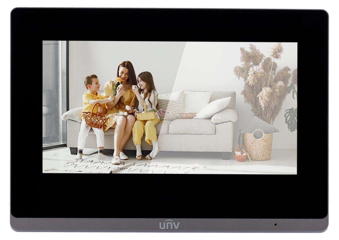 Monitor für Uniview 7-Zoll-TFT-Touchscreen-Videotürsprechanlage Schwarz - UV-OEI-372S-H-W