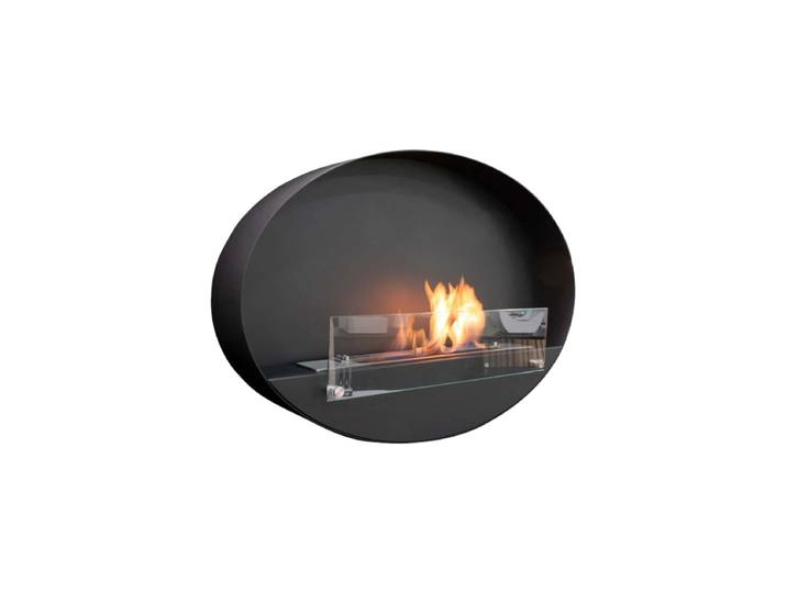 Ovaler Design Bioethanol Wandkamin „Maryland*, Schwarz Schwarz, Matt CACHFIRES