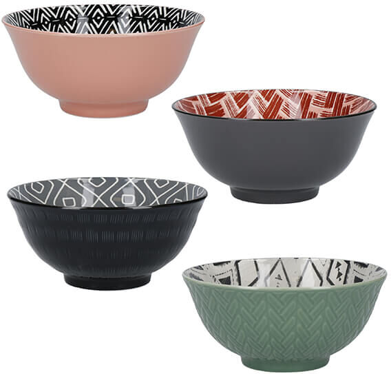 KitchenCraft Set of 4 Designed for Life Ceramic Bowls