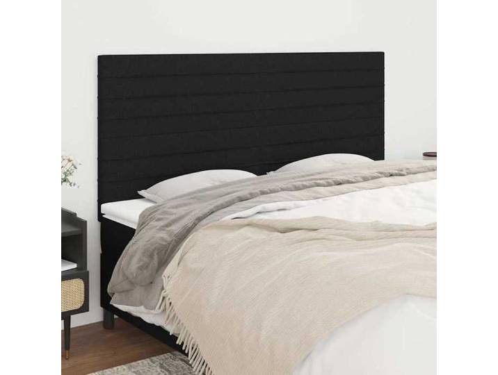 Tête de lit Noir 160x5x118/128 cm Tissu poids:19.6 kg 3045