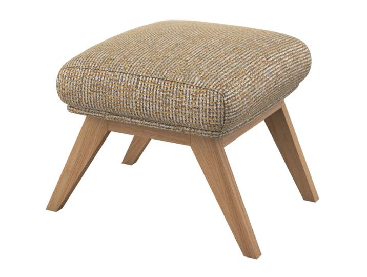 Hocker Holzfuss natur Alba Honey Yellow - Farbe: honiggelb - Material: Stoff - 38