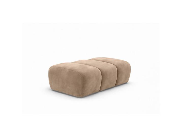 Kaiser Möbel Pouf modular, Veloursstoff Bluvel, Latte, Croissant, Hellbraun, Holz, 105x44x70 cm, Wohnzimmer, Sessel, Hocker & Hockerbänke, Poufs