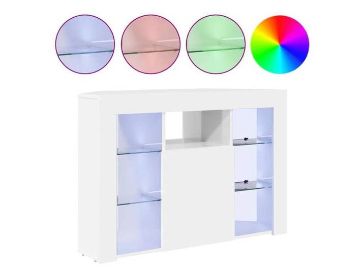 Cabinet TV rustique d'Angle - PARAJ - Meuble TV - LED - Montage Simplifié - Blanc brillant 100x40x68cm @6221942