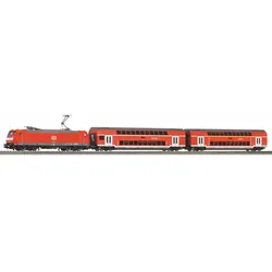 PIKO 59102 H0 PIKO SmartControl WLAN Set Doppelstockpersonenzug mit Bettungsgleis, DB AG, Ep. VI