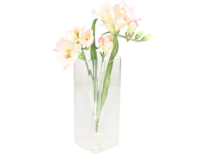 Vase Urban transparent Glas/Holz H 21 cm - Vase