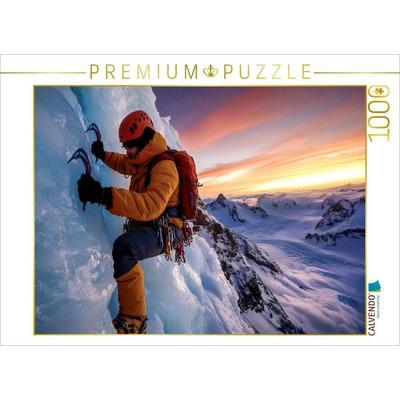 CALVENDO Puzzle Eiswandklettern - die Herausforderung für starke Nerven | 1000 Teile Lege-Größe 64x48cm Foto-Puzzle für glückliche Stunden, Sonstige