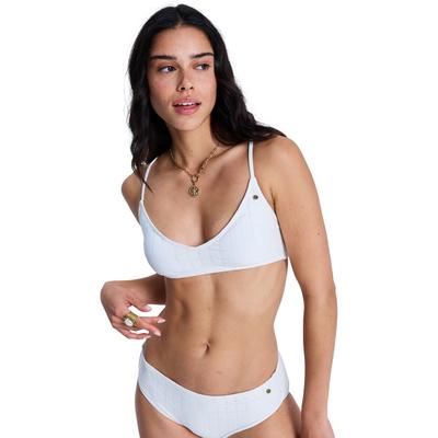 Bandeau-Bikini-Top ROXY "Roxy Island Athletic Bra", Damen, Gr. L, weiß (coconut milk), Obermaterial: 87% Nylon, 13% Elasthan., Bikini-Oberteile