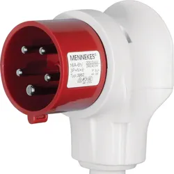Berker 578001 CEE Winkelstecker 5-polig 16 A Verbindungssysteme grau/rot