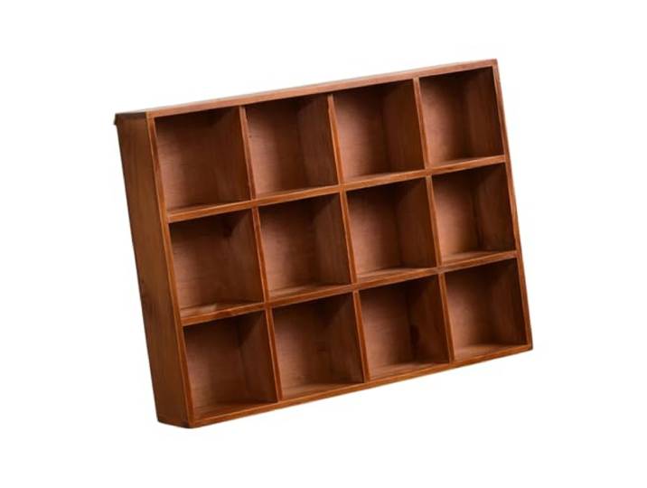 Vdaxvme Holz Display Regalschrank, Vintage Cubby Organizer, 12 Squares An der Wand montiertes Akzentregal für Waschtische und Sammlerstücke
