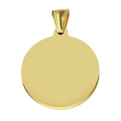 Anhänger mit Gravur AKZENT "aus Edelstahl, gravurfähig", gold (goldfarbig), Schmuckanhänger, Damen, Edelstahl