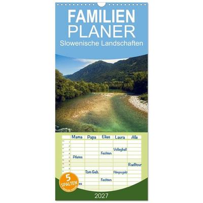 Familienplaner 2027 - Slowenische Landschaften mit 5 Spalten (Wandkalender, 21 x 45 cm) CALVENDO