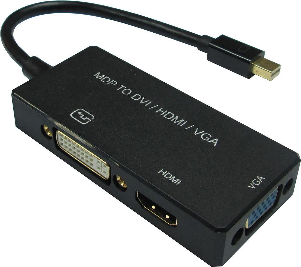 VALUE Adapterkabel Mini DisplayPort naar VGA, DVI en HDMI versie 1.2 actief