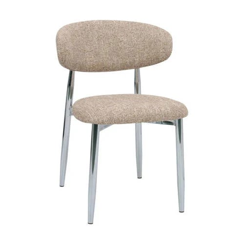 Giga Meubel Eetkamerstoel Skara - Taupe/Chrome - Set van 2