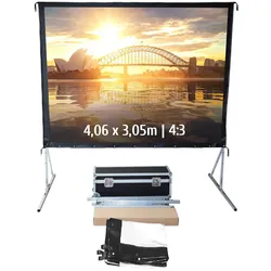 KIMEX - Kofferleinwand 4,06 x 3,05m - Format 4:3 - Vordere Leinwand