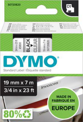 DYMO® Schriftbandkassette D1 45800, 19 mm, transparent/schwarz
