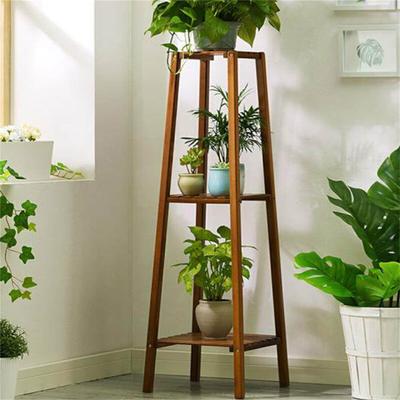 UNHO Wooden Flower Stand Plant Frame Balcony Multi-Tier Potted Shelving