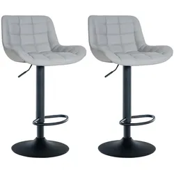 CLP 2er Set Barhocker Tover Kunstleder - Farbe: grau, Material: Kunstleder