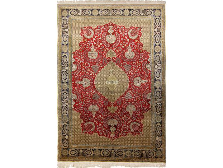 Ghom Seide Antik Teppich 207x307 Handgeknüpft Orientteppich Perserteppich Seide