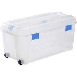 Curver 243731 Aufbewahrungsbox TOTEM Box 80L, transparent / blau stapelbar Transparent, Blau 1 St.