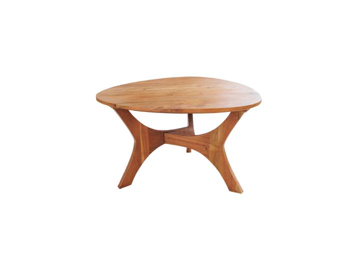 Massivholz Couchtisch „Architecture“ Ø 70 cm Akazienholz Natural Invicta Interiors