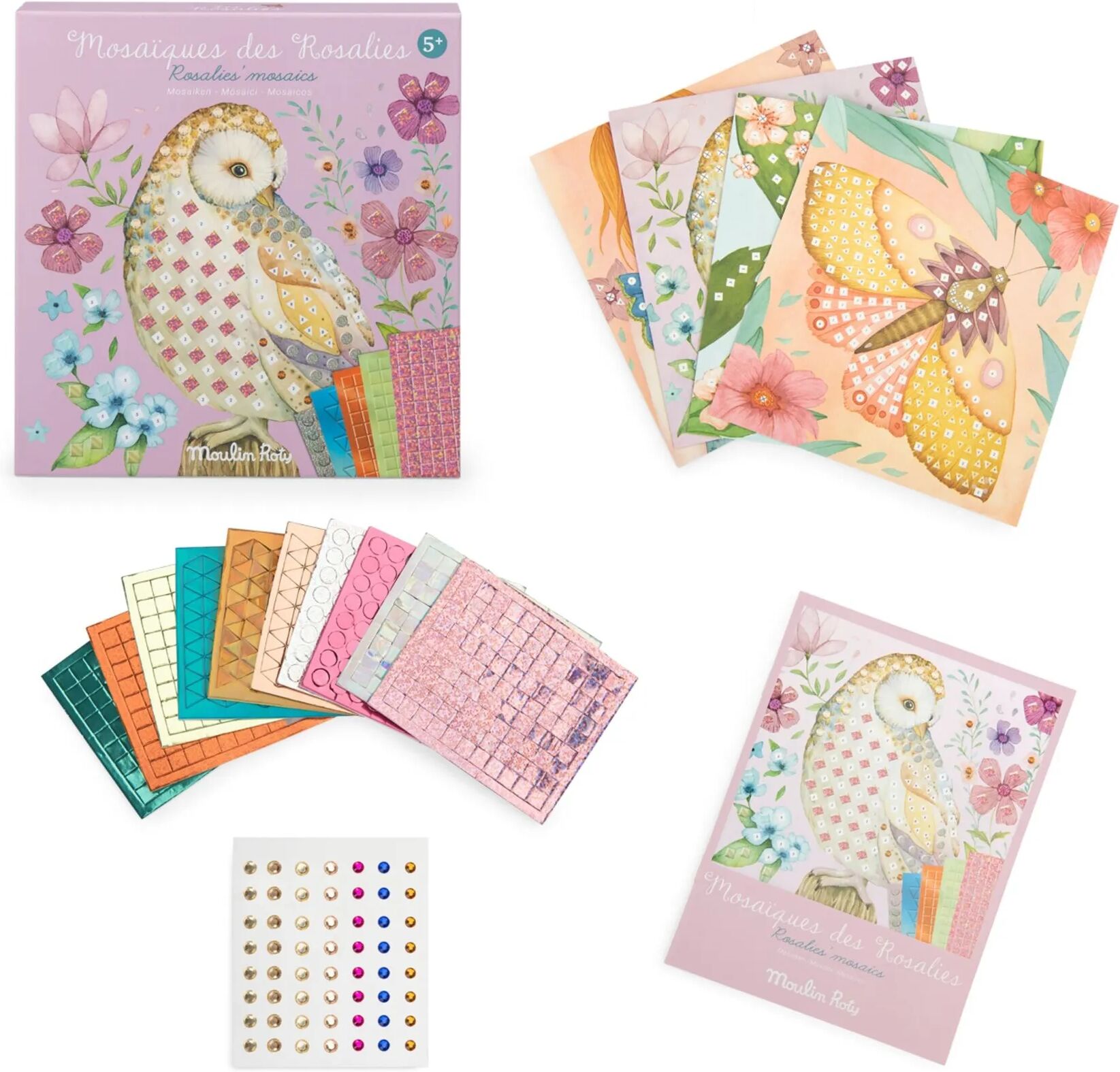 Moulin Roty Coffret mosaïques Les Rosalies Rose taille unique