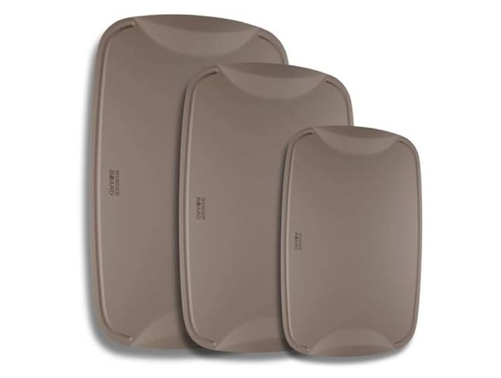 Wundermix – WunderBoard V2 Schneidebrett – 3er Set – Walnut Brown Flexibel & messerschonend, Schneidematte & Einfüllhilfe, hochwertiges Schneidebrett, spülmaschinengeeignet