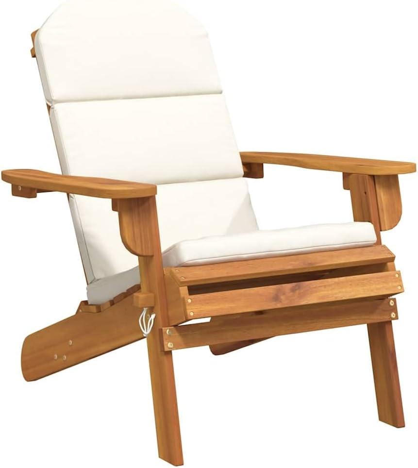 Adirondack-Gartenstuhl aus massivem Akazienholz mit Kissen