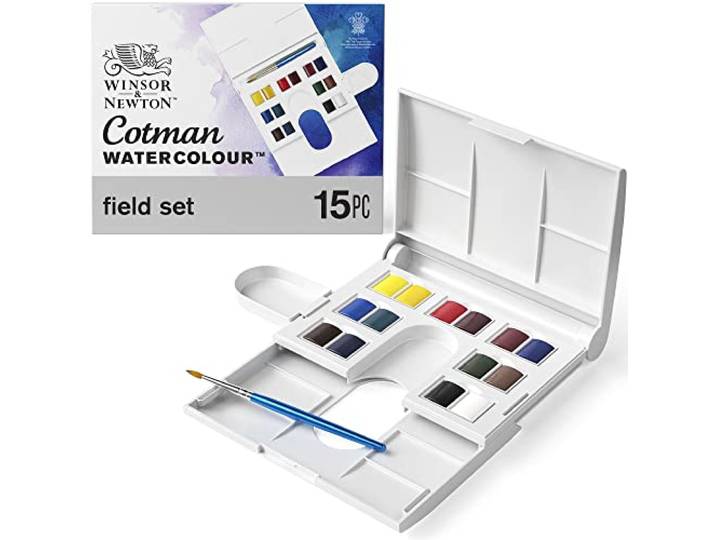 Winsor & Newton 0390083 Cotman aquarelverf, uitstekende transparantie, kleursterkte, tintsterkte en goede schildereigenschappen - Compact Set