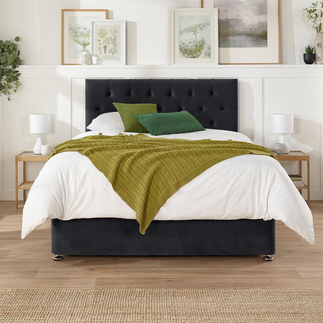 Fairmont Park Nadyah Upholstered Divan Bed Onyx Super King (6')