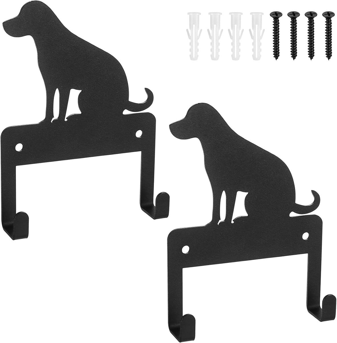 Dailygoods Sleutelhouder Wandgemonteerd - Zwart - 2 Haken - Metaal